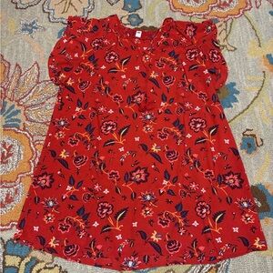 Old Navy Red Floral Babydoll Dress/Tunic